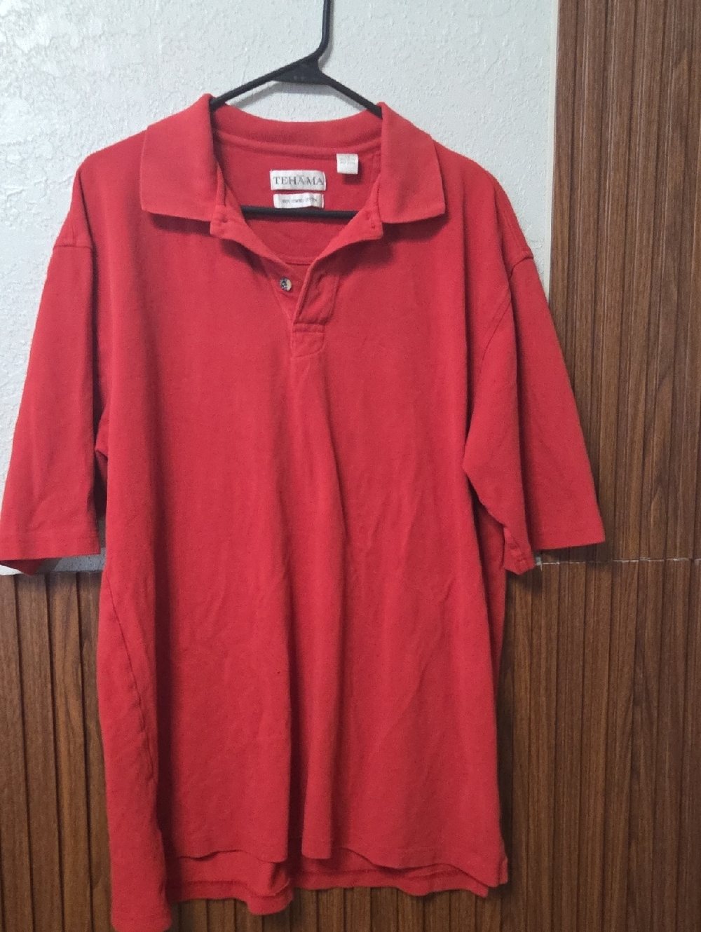 TEHAMA Red Men's Short-Sleeve Polo